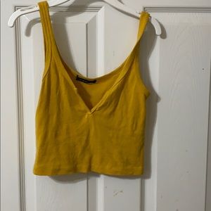 Mustard cropped brandy tank